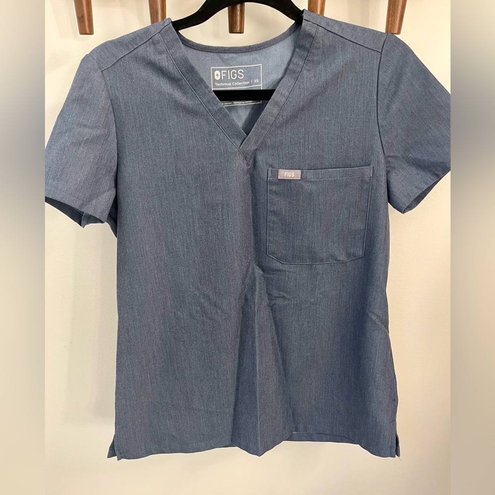 Figs Catarina One Pocket, Heathered Denim